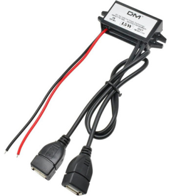 YIPIN HEXHA 12-24V to 5V 3A USB Dual Adapter