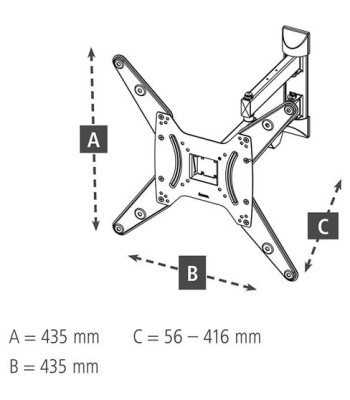 Hama TV Wall Bracket Full Motion up to 65''