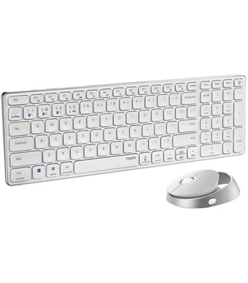 RAPOO Keyboard/Mice Set 9750M, hvid - Tastatur og mus