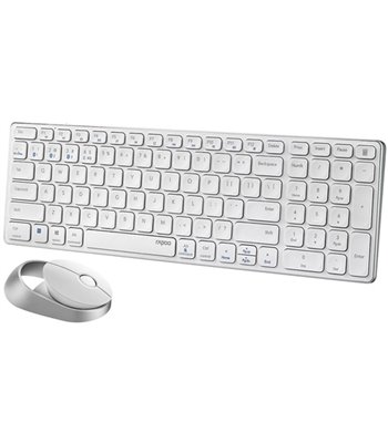 RAPOO Keyboard/Mice Set 9750M, hvid - Tastatur og mus