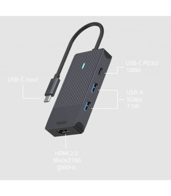 RAPOO USB-C Multiport UCM-2001 - USB Hub