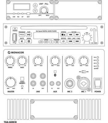 MONACOR Transportabel højtt. - TXA-820CD
