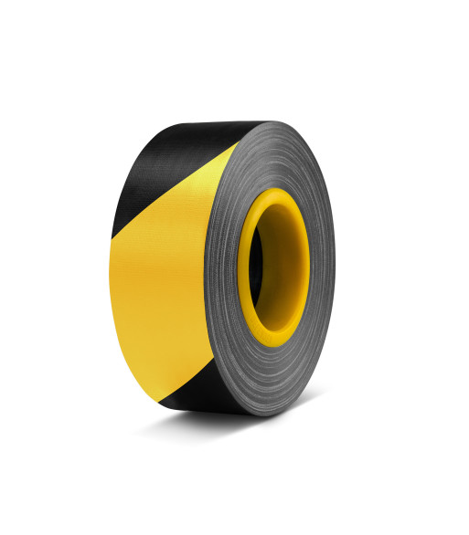 Defender Premium fabric adhesive tape with ERGO-Core - black/yellow - glossy - 50 mm x 50 m