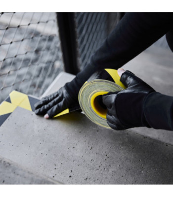 Defender Premium fabric adhesive tape with ERGO-Core - black/yellow - glossy - 50 mm x 50 m