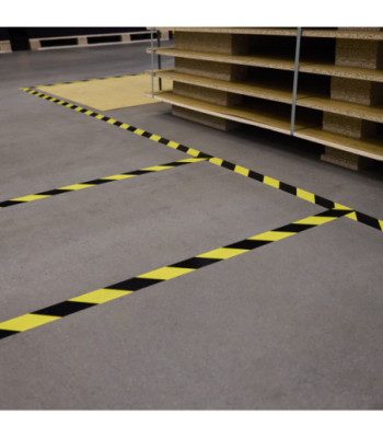 Defender Premium fabric adhesive tape with ERGO-Core - black/yellow - glossy - 50 mm x 50 m