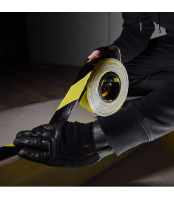 Defender Premium fabric adhesive tape BULK - black/yellow - glossy - 50 mm x 50 m