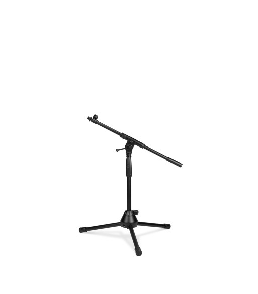 Gravity Touring Series microphone stand short with tripod folding base and 2-point adjustment telescopic boom, black