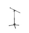 Gravity Touring Series microphone stand short with tripod folding base and 2-point adjustment telescopic boom, black