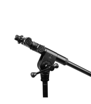 Gravity Touring Series microphone stand short with tripod folding base and 2-point adjustment telescopic boom, black