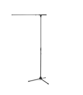 Gravity Touring overhead microphone stand with extra-wide folding tripod and extra-long boom