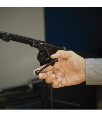 Gravity Touring Series microphone stand with tripod folding base and 2-point adjustment telescopic boom, black