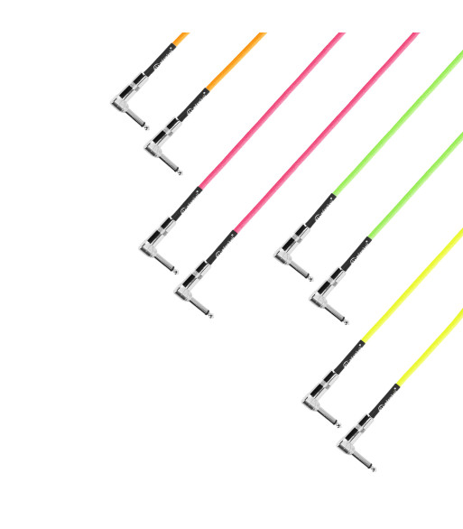 Adam Hall Pedalboard Patch Cable - Set of 4 Adam Hall® angled Jack TS - 0.9 m