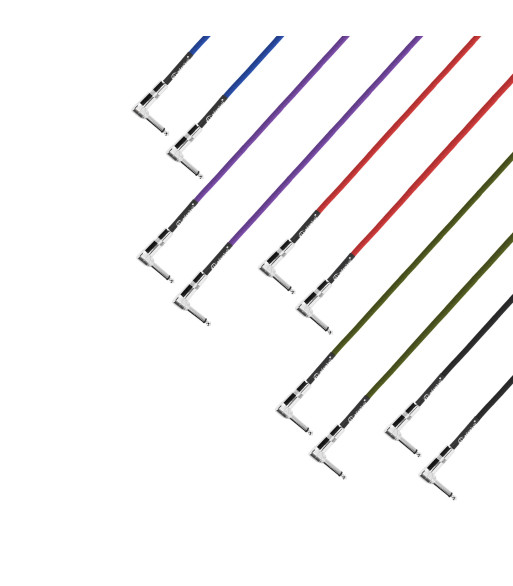 Adam Hall Pedalboard Patch Cable - Set of 5 Adam Hall® angled Jack TS - 0.9 m