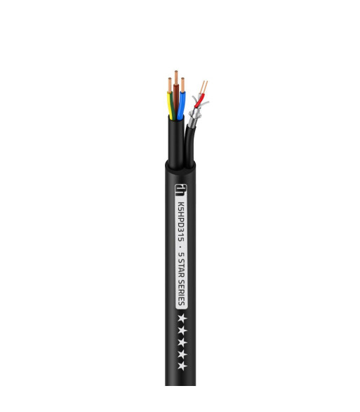 Adam Hall Hybrid Cable - Power & DMX - 3 x 1.5 mm² & 2 x 0.34 mm² - 100 m - 100 Meter.