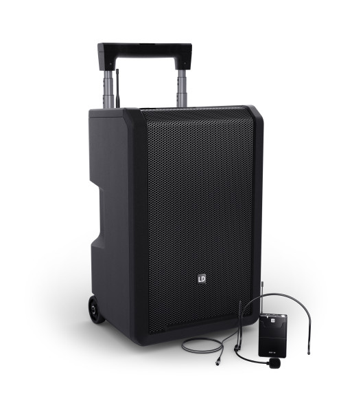 LD Systems 10" Portable battery-powered Bluetooth® PA System with mixer and 1x headset microphone (incl. bodypack)