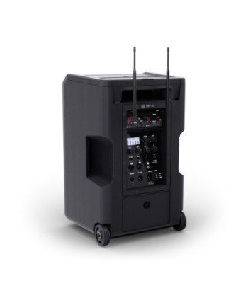 LD Systems 10" Portable battery-powered Bluetooth® PA System with mixer, 1x wireless handheld and 1x headset microphone (incl.
