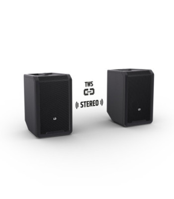 LD Systems Portable battery-powered Bluetooth® PA loudspeaker with mixer and 1x headset microphone (incl. bodypack), Stage Blac