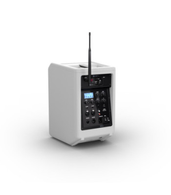 LD Systems Portable battery-powered Bluetooth® PA loudspeaker with mixer and 1x headset microphone (incl. bodypack), Pure White