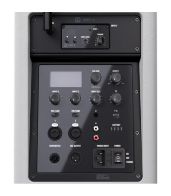 LD Systems Portable battery-powered Bluetooth® PA loudspeaker with mixer and 1x headset microphone (incl. bodypack), Pure White