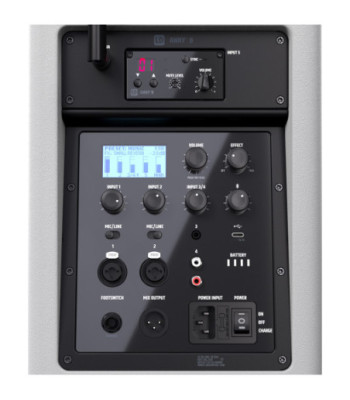 LD Systems Portable battery-powered Bluetooth® PA loudspeaker with mixer and 1x headset microphone (incl. bodypack), Pure White