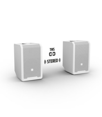 LD Systems Portable battery-powered Bluetooth® PA loudspeaker with mixer and 1x headset microphone (incl. bodypack), Pure White
