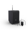 LD Systems Portable battery-powered Bluetooth® PA loudspeaker with mixer and 1x headset microphone (incl. bodypack), Stage Blac
