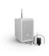 LD Systems Portable battery-powered Bluetooth® PA loudspeaker with mixer and 1x headset microphone (incl. bodypack), Pure White