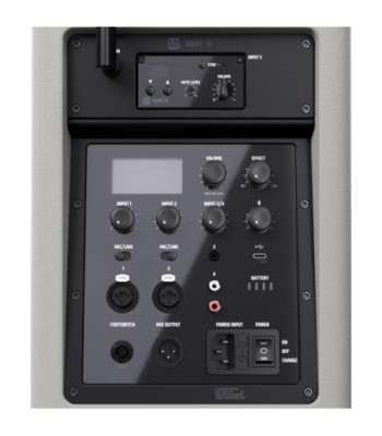 LD Systems Portable battery-powered Bluetooth® PA loudspeaker with mixer  and 1x wireless handheld microphone, Urban Grey