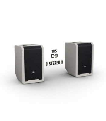 LD Systems Portable battery-powered Bluetooth® PA loudspeaker with mixer  and 1x wireless handheld microphone, Urban Grey