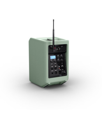 LD Systems Portable battery-powered Bluetooth® PA loudspeaker with mixer and 1x wireless handheld microphone,  Adventure Green