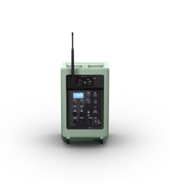 LD Systems Portable battery-powered Bluetooth® PA loudspeaker with mixer and 1x wireless handheld microphone,  Adventure Green