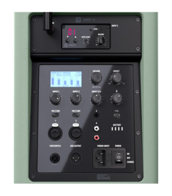 LD Systems Portable battery-powered Bluetooth® PA loudspeaker with mixer and 1x wireless handheld microphone,  Adventure Green