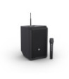 LD Systems Portable battery-powered Bluetooth® PA loudspeaker with mixer and 1x wireless handheld microphone, Stage Black