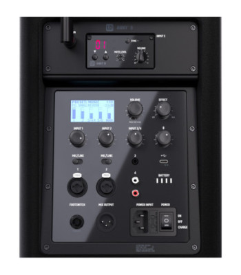 LD Systems Portable battery-powered Bluetooth® PA loudspeaker with mixer and 1x wireless handheld microphone, Stage Black