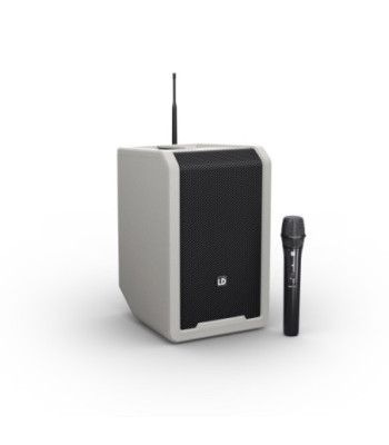 LD Systems Portable battery-powered Bluetooth® PA loudspeaker with mixer  and 1x wireless handheld microphone, Urban Grey