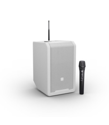LD Systems Portable battery-powered Bluetooth® PA loudspeaker with mixer and 1x wireless handheld microphone,  Pure White