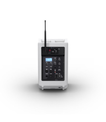 LD Systems Portable battery-powered Bluetooth® PA loudspeaker with mixer and 1x wireless handheld microphone,  Pure White