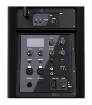 LD Systems Portable battery-powered Bluetooth® PA loudspeaker with mixer and 1x wireless handheld microphone, Stage Black