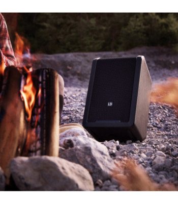 LD Systems Portable battery-powered Bluetooth® PA loudspeaker with mixer and 1x wireless handheld microphone, Stage Black