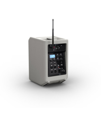 LD Systems Portable battery-powered Bluetooth® PA loudspeaker with mixer  and 1x wireless handheld microphone, Urban Grey