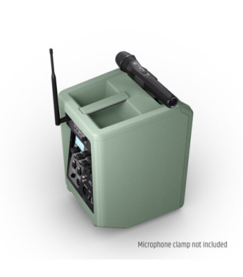 LD Systems Portable battery-powered Bluetooth® PA loudspeaker with mixer and 1x wireless handheld microphone,  Adventure Green