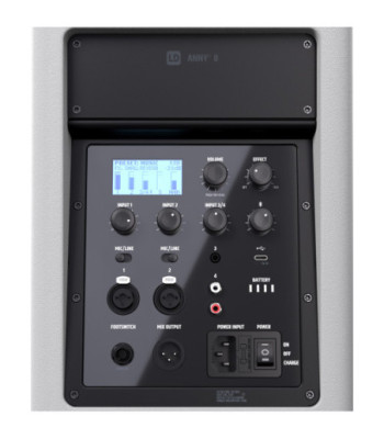 LD Systems Portable battery-powered Bluetooth® PA loudspeaker with mixer, Pure White