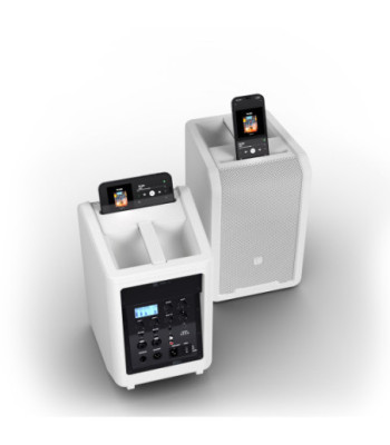 LD Systems Portable battery-powered Bluetooth® PA loudspeaker with mixer, Pure White