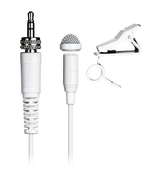 Tascam TM-10L knaphulsmikrofon minijack med omløber, Hvid
