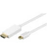 Deltaco  DisplayPort / HDMI kabel - Mini DP han - HDMI han Hvid (2m)