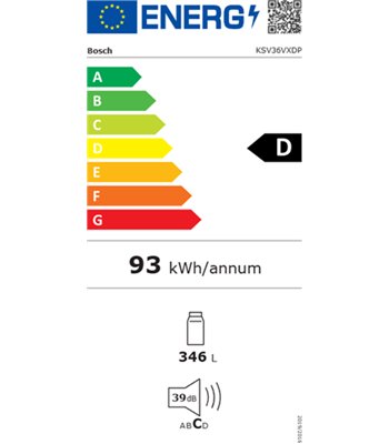 Bosch KSV36VXDP - Fritstående køleskab