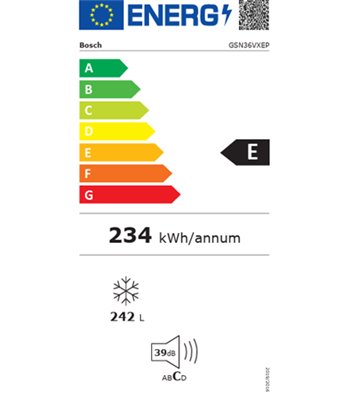 Bosch GSN36VXEP - Fritstående fryseskab