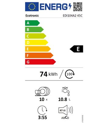 Ecotronic EDI104A2 - Opvaskemaskine til integrering