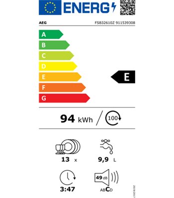 AEG FSB32610Z - Opvaskemaskine til integrering