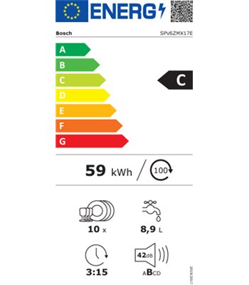 Bosch SPV6ZMX17E m. Zeolith - Smal opvaskemaskine til integr